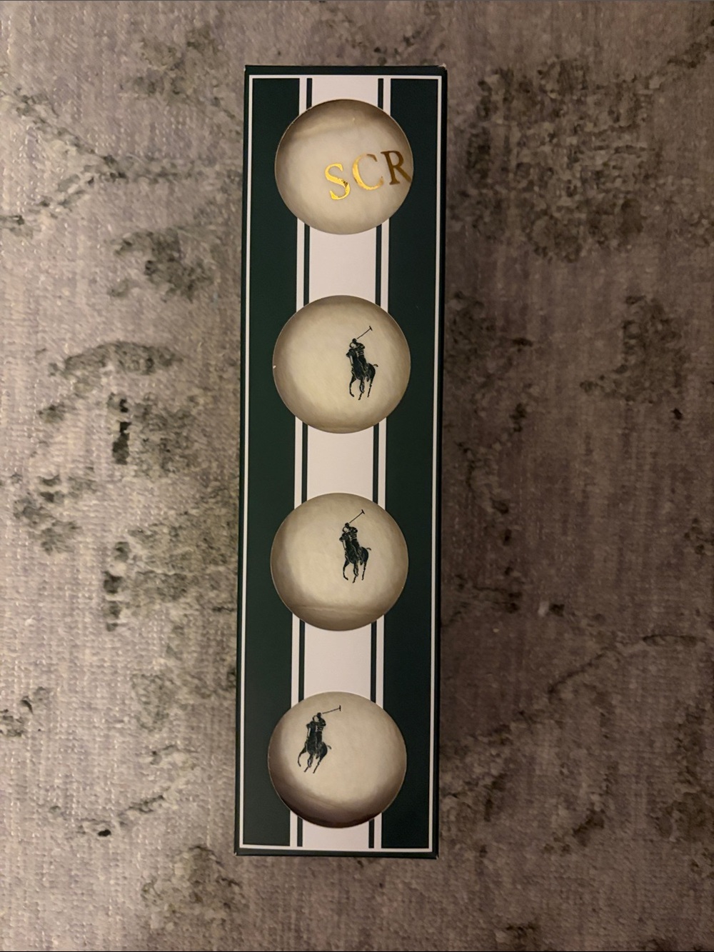 Ralph Lauren Green & White Polo Golf Ball Gift Set